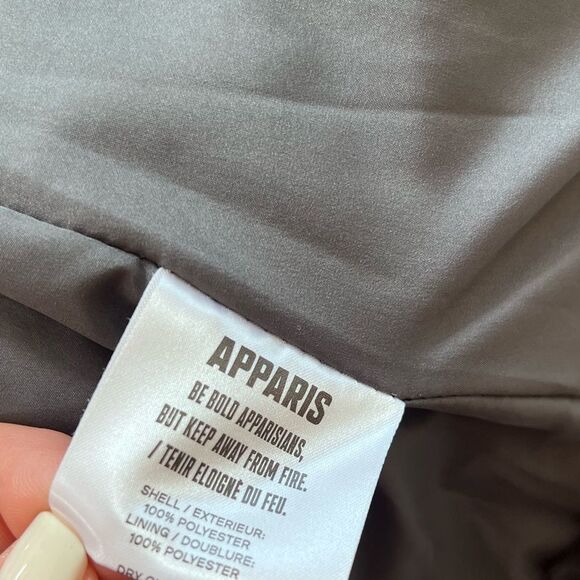 Apparis Goldie 3 Short Faux Vegan Fur Oversized Hood Jacket Carbon Gray S - Picture 8 of 8